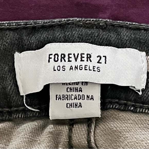 Forever 21 Women’s Skinny Jeans Sz-27 Camo Camouflage Distressed Denim - Picture 5 of 8